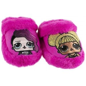 L.O.L. Surprise! Pink Fuzzy Kids Slippers with Character Design